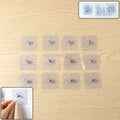 transparent self adhesive wall hook set 12 pc for home