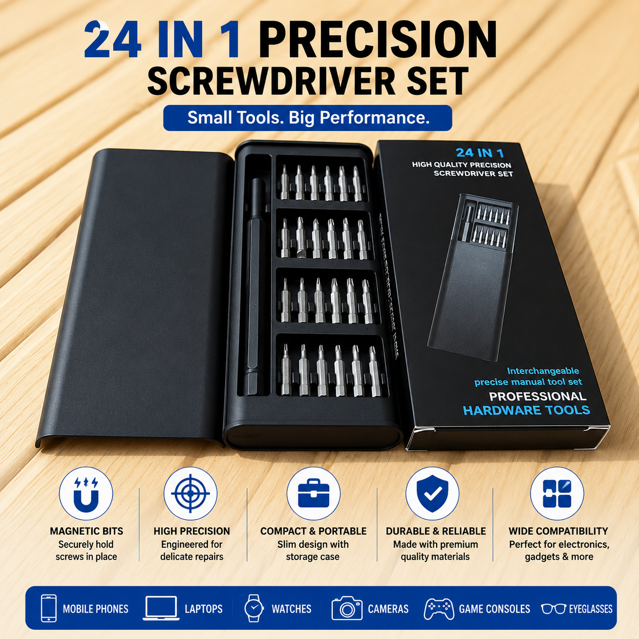 24-in-1 Precision Magnetic Screwdriver Repair Tool Kit – Professional Mini Screwdriver Set for Phone, Laptop, MacBook, Watch, PC & Electronics