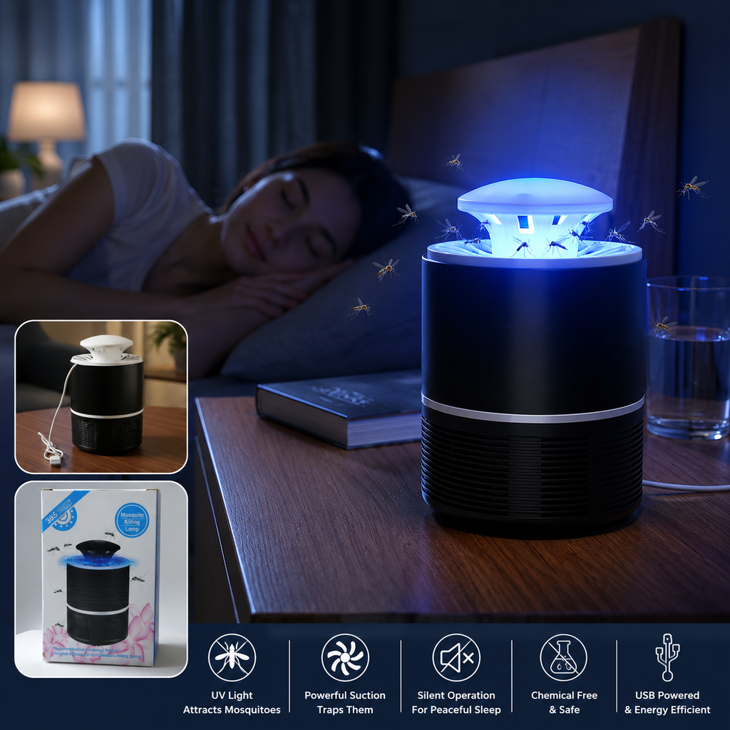 Protect Your Family from Mosquitoes—Without Creams, Smoke or Chemicals - LumiZap USB UV Mosquito Killer Lamp – Effective Bug Zapper for Peaceful Nights