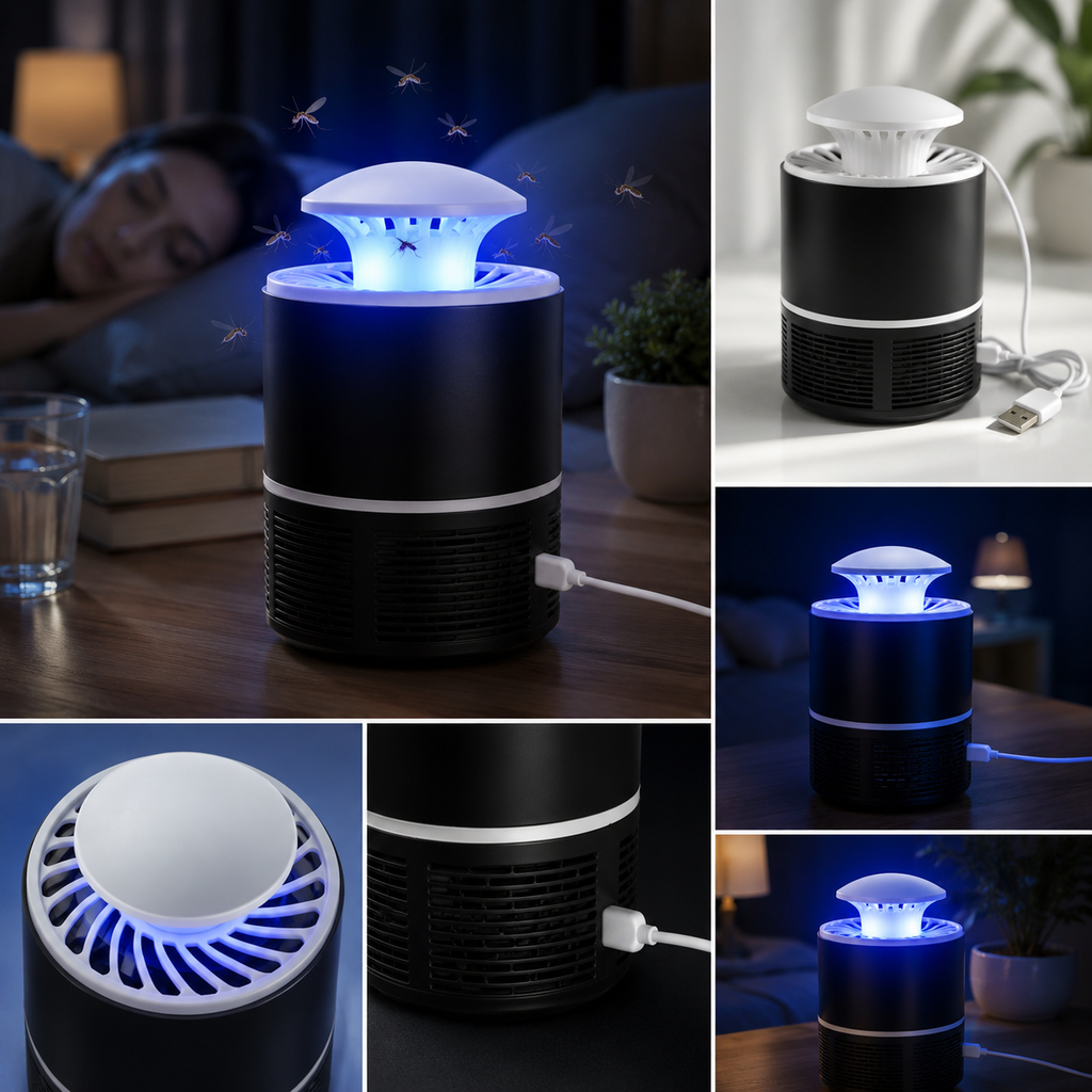 Protect Your Family from Mosquitoes—Without Creams, Smoke or Chemicals - LumiZap USB UV Mosquito Killer Lamp – Effective Bug Zapper for Peaceful Nights