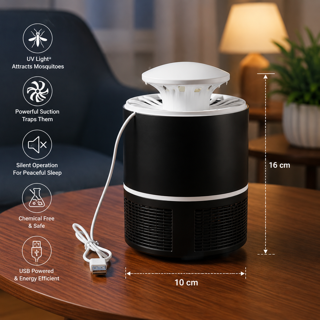 Protect Your Family from Mosquitoes—Without Creams, Smoke or Chemicals - LumiZap USB UV Mosquito Killer Lamp – Effective Bug Zapper for Peaceful Nights