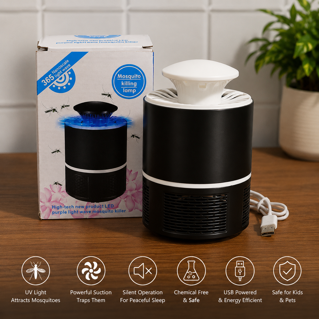 Protect Your Family from Mosquitoes—Without Creams, Smoke or Chemicals - LumiZap USB UV Mosquito Killer Lamp – Effective Bug Zapper for Peaceful Nights