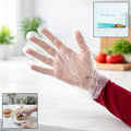 Disposable plastic hand gloves