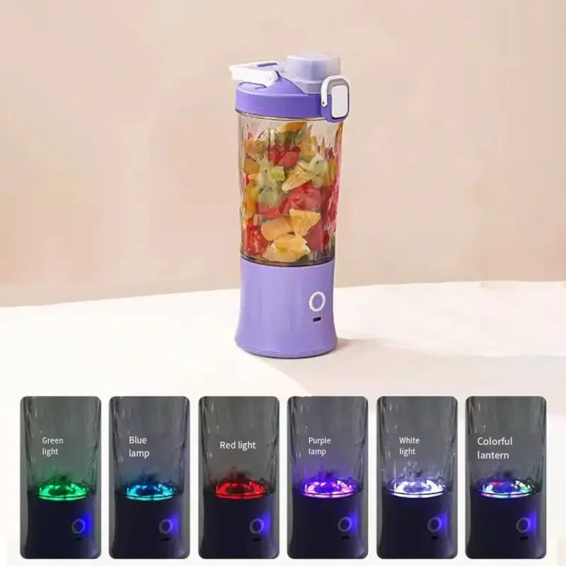 Electric Crusher Juicer With Multicolor Light, 8 Blades (600 ML / Multicolor)