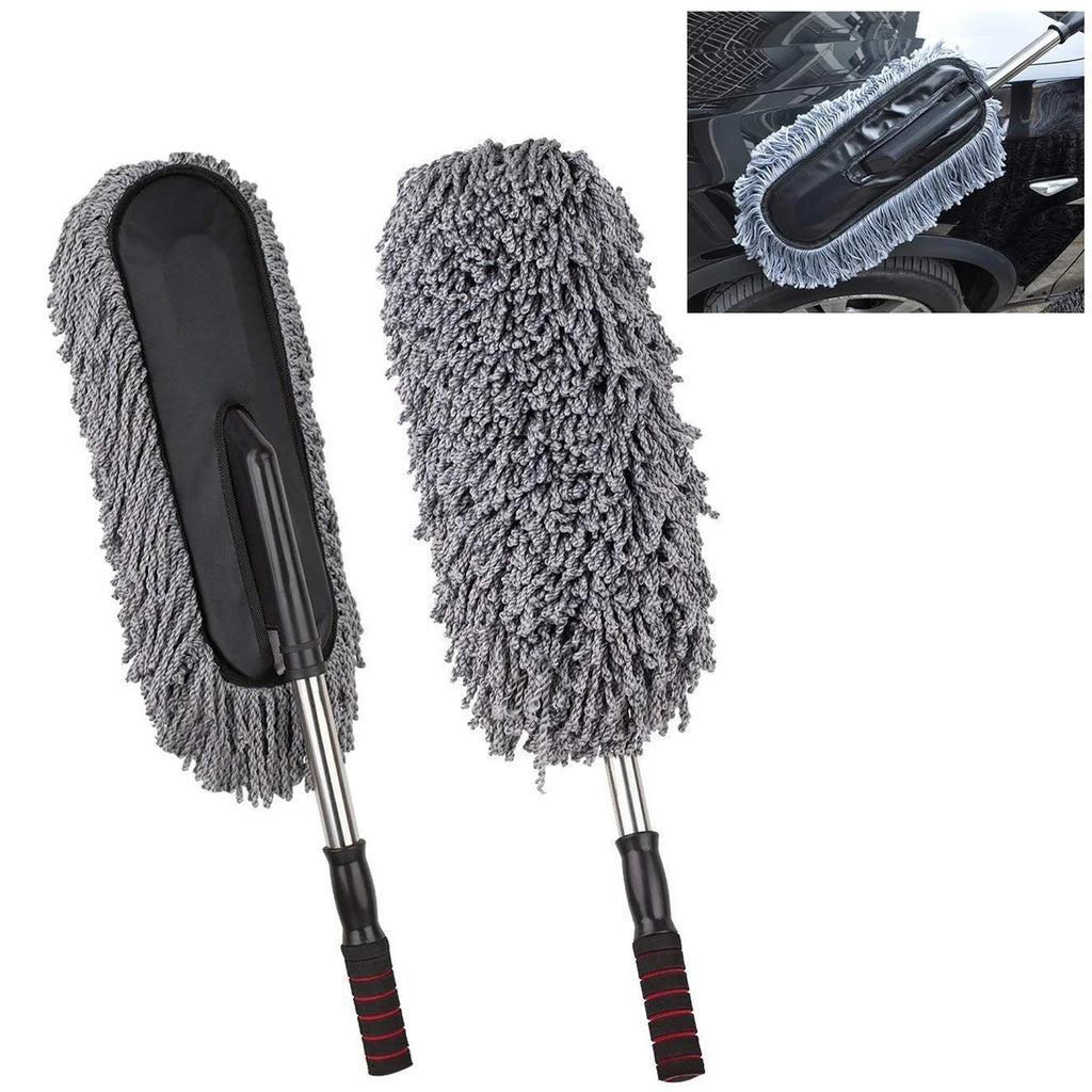 Car Duster Long Retractablesoftnon-sliphandle Multipurpose Microfiber Wash Brush Vehicle Interior And Exterior Cleaning Kit With For Car Boats Or Home