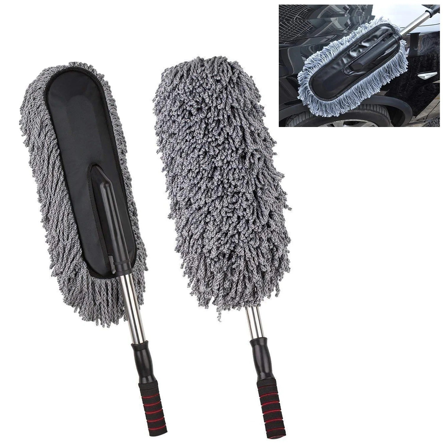 Car Duster Long Retractablesoftnon-sliphandle Multipurpose Microfiber Wash Brush Vehicle Interior And Exterior Cleaning Kit With For Car Boats Or Home