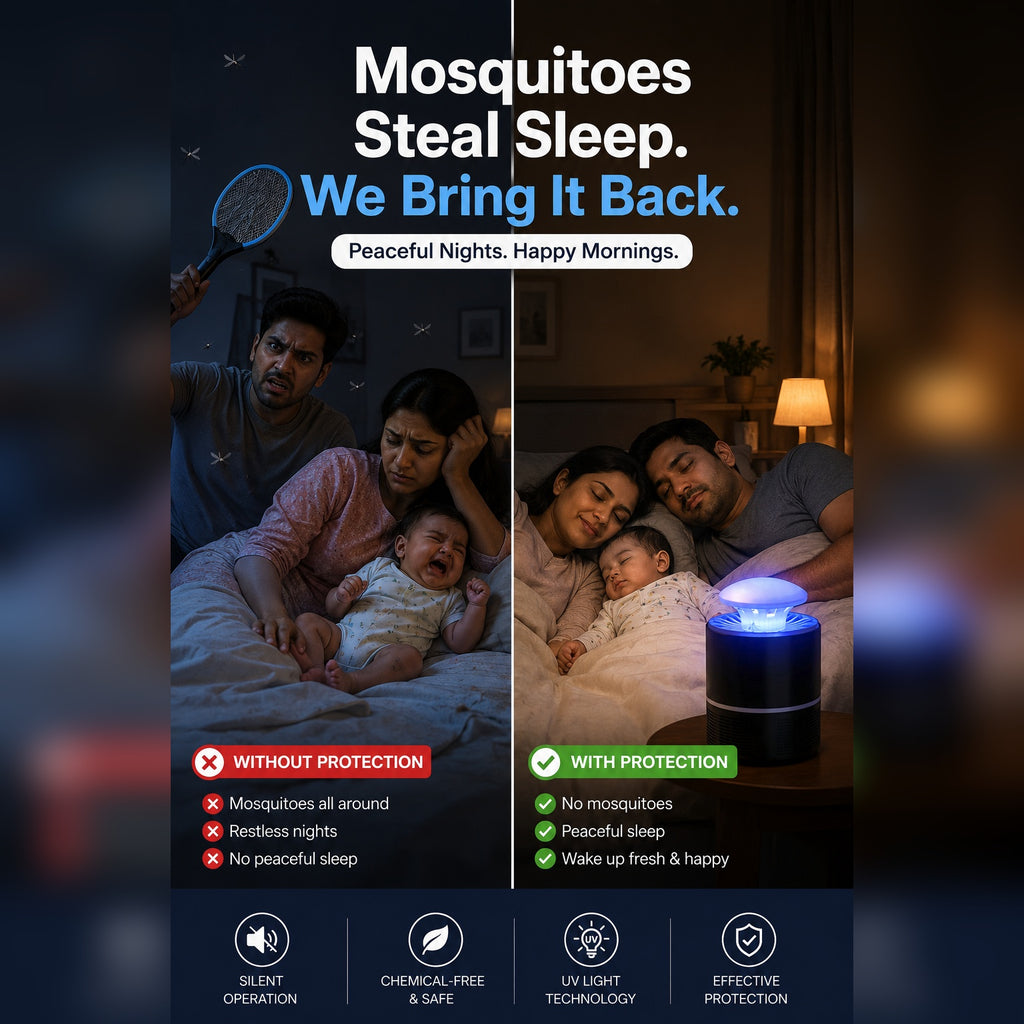 Protect Your Family from Mosquitoes—Without Creams, Smoke or Chemicals - LumiZap USB UV Mosquito Killer Lamp – Effective Bug Zapper for Peaceful Nights